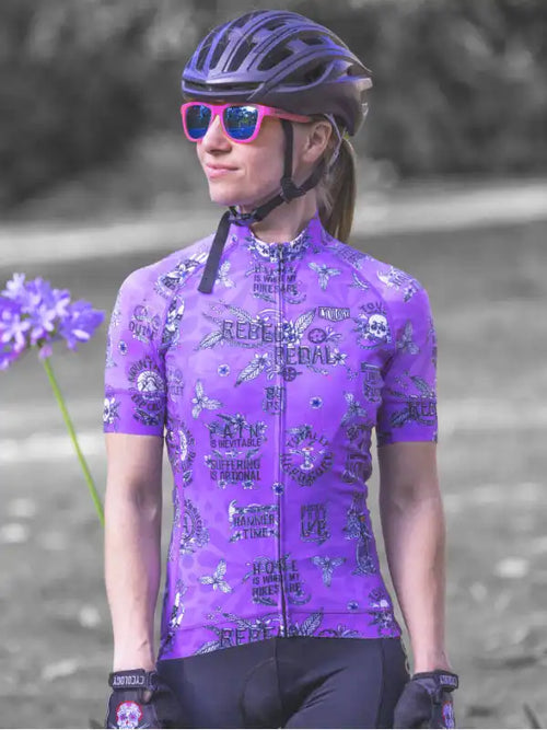 Purple cycling jersey sales