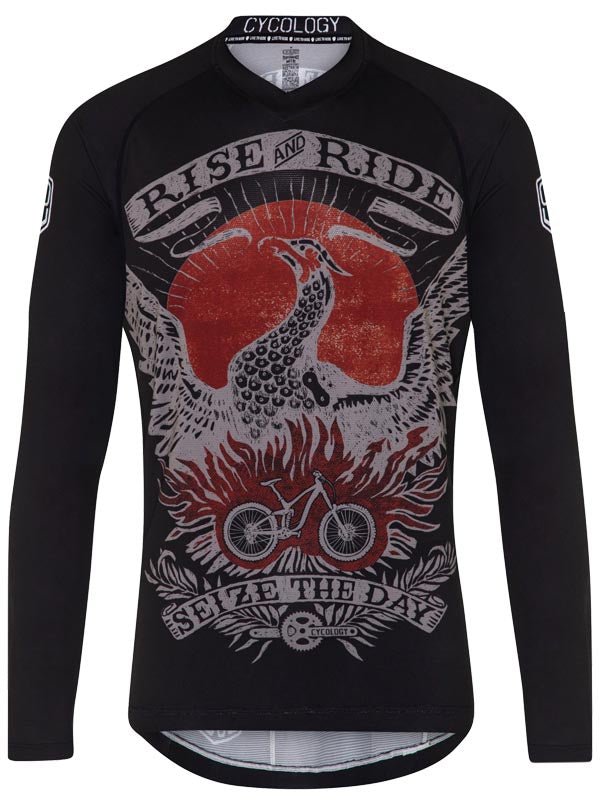 Seize the Day Long Sleeve Blackn MTB Jersey | Cycology AUS
