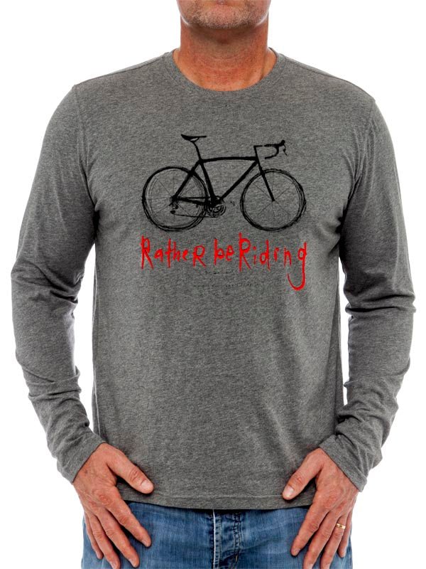 Rather be Riding Dark Grey Long Sleeve T-Shirt | Cycology AUS