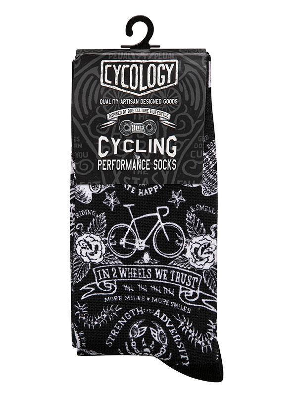 Ride Forever Black Cycling Socks | Cycology Clothing AUS