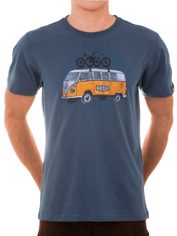 Road Trip MTB Mens Denim Cycling T-Shirt | Cycology AUS