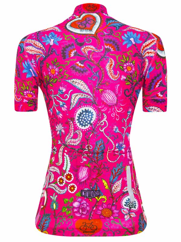 Secret Garden Pink Womens Short Sleeve Cycling Jersey | Cycology AUS