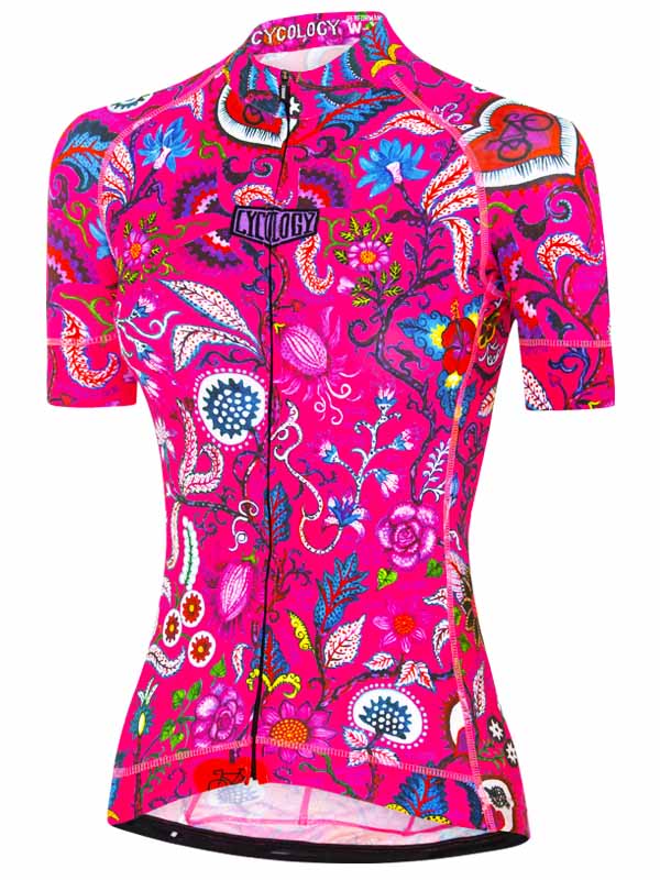 Secret Garden Pink Womens Short Sleeve Cycling Jersey | Cycology AUS