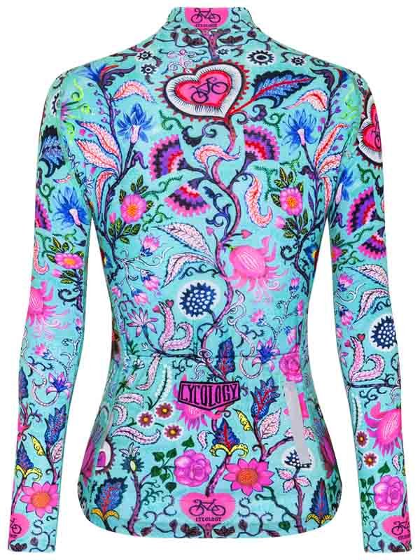 Secret Garden Aqua Long Sleeve Summer Cycling Jersey | Cycology AUS