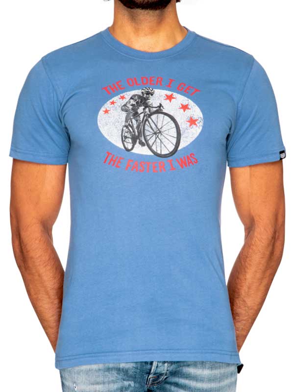 The Faster I Was Men's Blue Cycling T Shirt | Cycology AUS