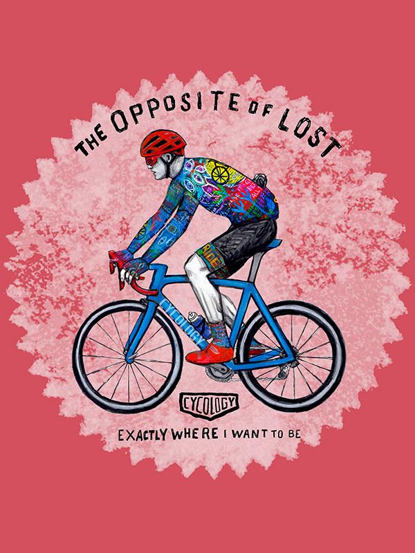 The Opposite Of Lost Mens Red Cycling T-Shirt | Cycology AUS