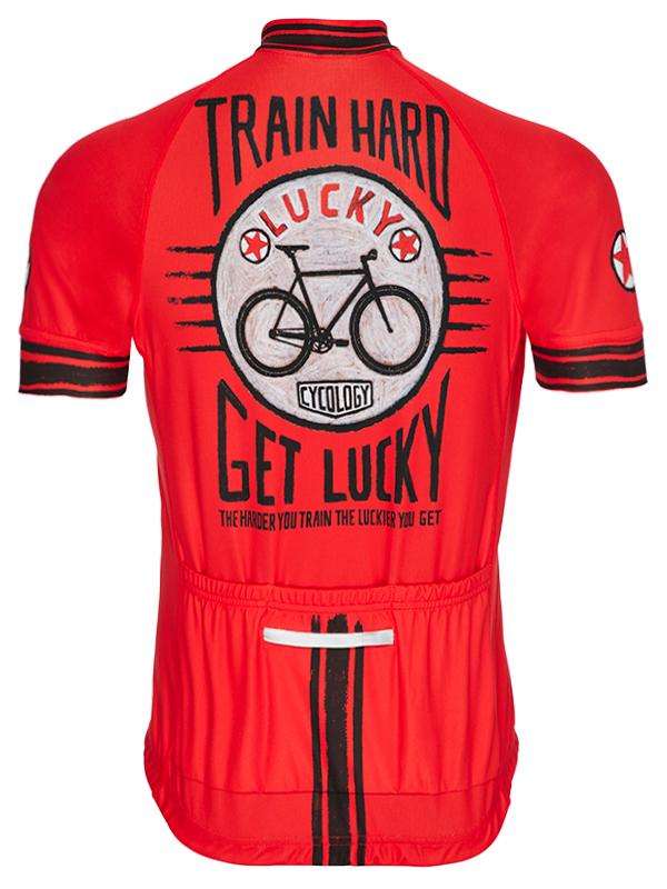 Train Hard Relaxed Fit Mens Red Cycling Jersey | Cycology AUS