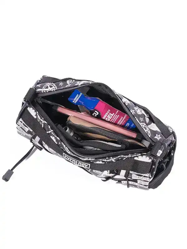 Cycology bike waist bag with energy gels and tools, ideal for cycling adventures and rides