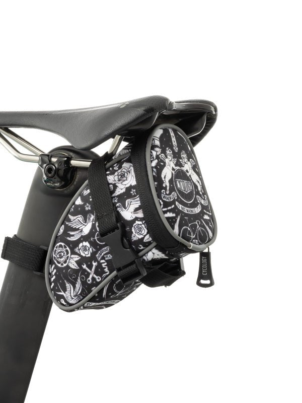 Velo Tattoo Black Bike Saddle Bag | Cycology AUS