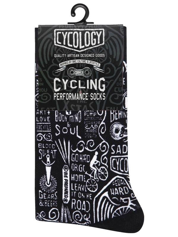 Wisdom Black Cycling Socks | Cycology AUS